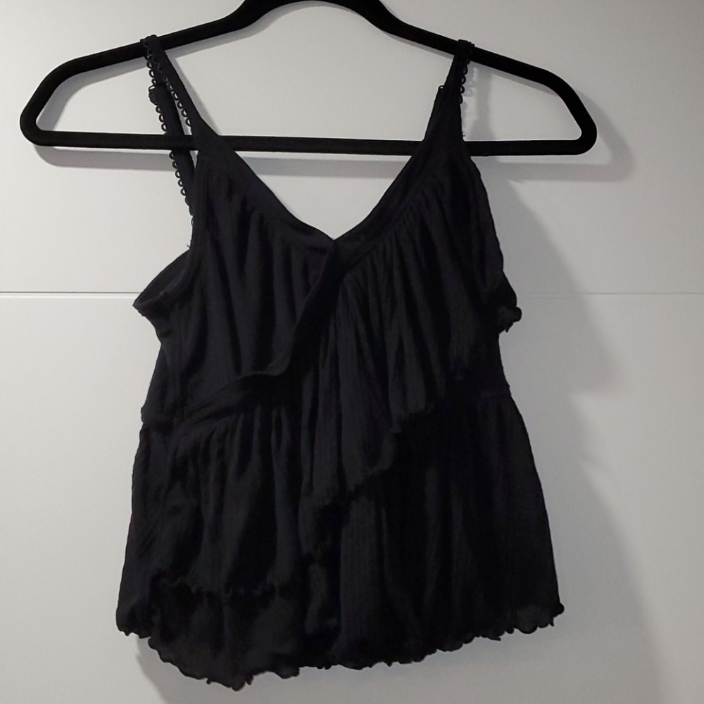 Free people cropped ruffle tank top